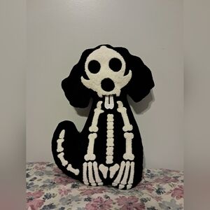 Halloween skeleton dog pillow goth spooky 15 inches
